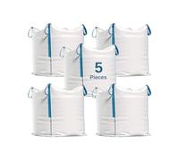 Erfu Big Bag - Bolsa de transporte (90 x 90 x 90 cm, capacidad 1000 kg, bolsa de polipropileno tejida con 4 asas de elevación | para escombros | Madera, arena, residuos de jardín (5)