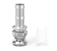 ERGAOBOY 1 pieza Accesorios de bloqueo de leva tipo E, 1" BSP 304 de acero inoxidable y accesorio de manguera de ranura para agua, combustible, aire