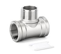 ERGAOBOY 1 pieza de accesorios de tubería en T de acero inoxidable 304, accesorios de tubería con rosca BSP hembra x macho x hembra de 1", adaptador en T con rama macho