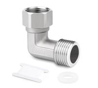 ERGAOBOY 1 pieza de acero inoxidable 304, codo de 90 grados, 2 extremos, conector flexible móvil, 1/2" hembra y macho para pulverizador, válvula angular, brazo de ducha