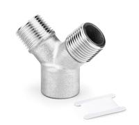 ERGAOBOY 1 pieza de racor en Y de 1/4" BSP, divisor roscado de acero inoxidable 304 de 3 vías, conector de unión macho a hembra para compresor de aire, agua, combustible y gas