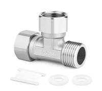 ERGAOBOY 1 piezas de acero inoxidable 304 conector en T flexible y móvil de 3 vías con 2 extremos a la izquierda y arriba, racor macho de 1/2" para pulverizador, válvula en ángulo y brazo de ducha