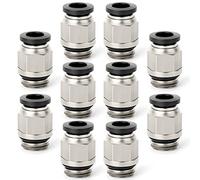 ERGAOBOY 10 unidades de conector rápido de inserción con rosca BSP de 1/8 pulgadas y tubo de 6 mm de diámetro exterior, con anillo de sellado (PCG6-01)