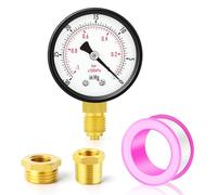 ERGAOBOY -2-0 bar (-30-0 psi) Manómetro para bomba de pozo con esfera de 2" 1/4" BSP, con adaptador de latón, montaje inferior