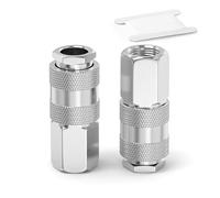 ERGAOBOY 2 piezas 1/2" BSP Hembra Accesorios para manguera de aire, Acoplador industrial de conexión rápida para línea de aire, Kit de reparación para manguera de compresor neumático