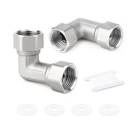 ERGAOBOY 2 piezas de acero inoxidable 304, codo de 90 grados, 2 extremos, conector móvil flexible, accesorios de tubería hembra de 3/4" para rociador, válvula angular, brazo de ducha