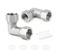 ERGAOBOY 2 piezas de acero inoxidable 304, codo de 90 grados, 2 extremos, conector móvil flexible, accesorios de tubería hembra de 1/2" para rociador, válvula angular, brazo de ducha