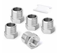 ERGAOBOY 2 piezas de acero inoxidable 304 reductor hexagonal buje, 1/2" BSP macho a 1/4" BSP hembra tubería, la reducción de adaptador de montaje convertidor