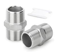ERGAOBOY 2 piezas de acero inoxidable 316L macho hexagonal, accesorios de tubería 1/4" BSP macho x 1/4" BSP macho tubería