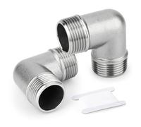 ERGAOBOY 2 piezas Frizione a croce a 4 vie externamente de acero inoxidable de 90 grados 3/4 "bsp accesorios roscados externamente