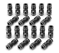ERGAOBOY 20 Pcs Straight 6MM Tube OD Push to Connect Tube Fittings, Black Push in Quick Release Fitting Connectors Pneumatic Push Lock PU6