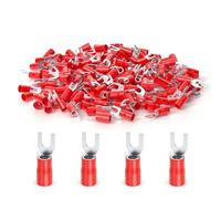 ERGAOBOY 200Pcs 22-16 AWG aislados tenedor pala conectores de alambre, rojo U-Tipo eléctrico terminal de crimpado