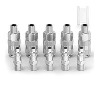 ERGAOBOY 5 Juego 1/4" BSP Macho Acoplador de Aire Industrial y Kit de Enchufes Conector, 3 en 1 racores neumáticos alto caudal