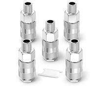 ERGAOBOY 5 Piezas 3/8" BSP Macho Racores para manguera de aire, Acoplador industrial de conexión rápida para línea de aire, Kit de reparación para manguera de compresor neumático