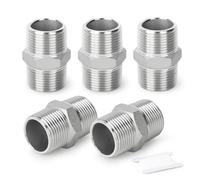ERGAOBOY 5 piezas de acero inoxidable 316L macho hexagonal, accesorios de tubería 3/8" BSP macho x 3/8" BSP macho tubo