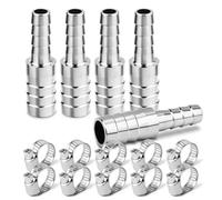 ERGAOBOY 5 piezas de acero inoxidable de 25mm a 10mm de reducción de manguera de lengüeta del adaptador, lengüeta de empalme de la Unión Mender refrigerante Intercooler Conector para Agua Fluido Aire