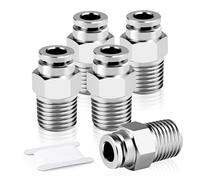ERGAOBOY 5 piezas de racores rápidos neumáticos de acero inoxidable 304 con rosca macho recta de 6 mm de diámetro exterior y rosca BSP de 1/8"