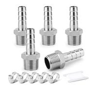 ERGAOBOY 5 piezas manguera barb, 32 MM barb a 1 BSP macho BSP accesorios, 304 de acero inoxidable accesorio de compresión para el agua, Industrial