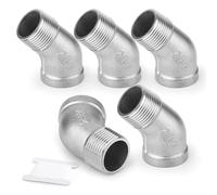 ERGAOBOY Frizione a croce a 4 vie a 3/8" codos roscados externamente, 304 juntas de acero inoxidable de 45 grados