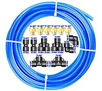 ERGAOBOY Kit de tubo de manguera de aire de poliuretano PU azul 10M, 4 mm OD x 2,5 mm ID con 14 kits de conectores