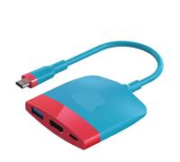 eRgDFS Cambie la estación de Acoplamiento USB C al Muelle portátil del Eje Compatible con 4K HDMI USB 3.0 para el Interruptor(Red Blue)