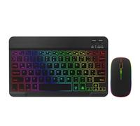 eRgDFS Teclado y Mouse compatibles con Teclado retroiluminado Android con diseño portugués árabe español(Backlight Black Set)