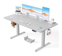 ErGear Escritorio eléctrico de altura regulable de 160 x 80 cm, capacidad de carga de 100 kg, con motor avanzado sin escobillas, función silenciosa, marco de metal robusto, mesa de cuatro piezas