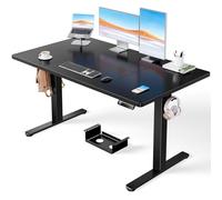 ErGear Escritorio eléctrico de pie, 140 x 80 cm, capacidad de carga de 100 kg, altura ajustable, con motor avanzado sin escobillas, funcionamiento silencioso, marco de metal resistente