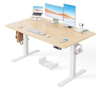 ErGear Escritorio Eléctrico en altura140x80cm,100KG de Capacidad de Carga Escritorio Ajustable con avanzado Motor sin escobillas,Robusto armazón metálico,Tablero de Cuatro Partes