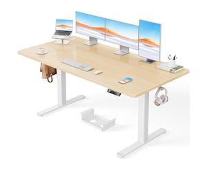 ErGear Escritorio Eléctrico en altura160x80cm,100KG de Capacidad de Carga Escritorio Ajustable con avanzado Motor sin escobillas,Robusto armazón metálico,Tablero de Cuatro Partes