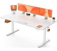 ErGear Escritorio Elevable Eléctrico, 180x80cm, Blanco | Ajuste Eléctrico 72-118cm, 4 Memorias, 80kg, <55dB, Estable, Ganchos y Pasacables, Tablero Ensamblado.