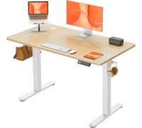ErGear Escritorio Elevable Eléctrico, Escritorio Ajustable en Altura, Mesa Elevable con Panel Inteligente de 4 Memorias, Mesa Escritorio Oficina en Casa con Tablero Ensamblado (120 x 60 cm, Natural)