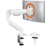 ErGear Soporte Monitor de Escritorio 13-34 Pulgadas, Brazo Monitor Ajustable hasta 9kg Anti Hundimiento, Instalación Rápida, Gestión de Cables para Oficina y Gaming, VESA 75x75 & 100x100 mm, Blanco