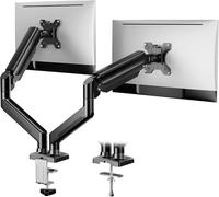 ErGear Soporte para Monitor Dual de hasta 32 Pulgadas, Carga máxima de 22 Libras Cada Brazo, Soporte de Monitor Dual Ajustable, Vesa de Acero Resistente con VESA Estable 75 x 75 100