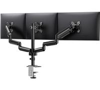 ErGear Soporte triple para monitor, soporte de monitor triple con resorte de gas para pantallas de 13 a 27 pulgadas de hasta 17.6 libras, brazo de monitor triple resistente con giro, inclinación,