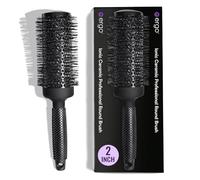 ERGO Cepillo redondo iónico de cerámica para soplar, cepillos de pelo de calidad de salón para mujeres, cepillo de rodillo para secar con secador, peinado húmedo y seco, cuidado del cabello