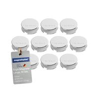 Ergo Imanes grande, diámetro 34 x 12.5 mm, 10 piezas, plata