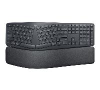 Logitech Ergo K860 for Business - Teclado inalámbrico ergonómico - Distribución Partida, reposamanos, Escritura Natural, Windows/Mac/Chrome/Linux, Receptor USB Logi Bolt, Bluetooth, QWERTY ES - Gris