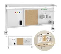 Ergo Office ER-300 Organizador de Escritorio | Pizarra Magnética con Tablero de Corcho | Accesorios: Ganchos para Rotuladores y Portabolígrafos | Estante Metálico | Carga max.: 10 kg