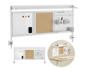Ergo Office ER-300 Organizador de Escritorio | Pizarra Magnética con Tablero de Corcho | Accesorios: Ganchos para Rotuladores y Portabolígrafos | Estante Metálico | Carga max.: 10 kg