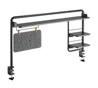 Ergo Office ER-452 Extensión de Escritorio con 3 Estantes, Estante de Escritorio con Abrazadera de hasta 20 kg, Estante de Escritorio Acoplable Auxiliar