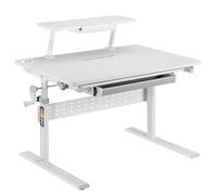 Ergo Office ER-483 Escritorio Infantil de Altura Regulable, Inclinable, Gancho Adicional, Portalibros, Gris, Carga MAX 40kg, 900x600mm
