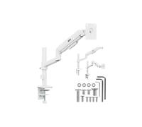 Ergo Office - Soporte de pantalla - Brazo articulado, pistón de gas, 17" a 32", 1 a 10 kg, blanco mate, VESA máx. 100x100, ER-691 W