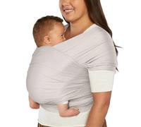 Ergobaby Fular portabebés para recién nacidos desde el nacimiento hasta los 11,3 kg, fular Aura Mesh de poliéster reciclado y elastano, elástico y transpirable, fular unisex, Gris (Soft Grey)