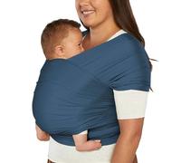 Ergobaby Fular portabebés para recién nacidos desde el nacimiento hasta los 11,3 kg, fular Aura Mesh de poliéster reciclado y elastano, elástico y transpirable, fular unisex, Azul (Twilight Navy)