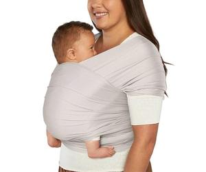 Ergobaby Fular portabebés para recién nacidos desde el nacimiento hasta los 11,3 kg, fular Aura Mesh de poliéster reciclado y elastano, elástico y transpirable, fular unisex, Gris (Soft Grey)
