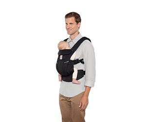 Ergobaby Mochila portabebé Omni Breeze recién nacidos desde su nacimiento hasta que pesan 20kg, portabebé ergonómica de Malla SoftFlex, 4 posiciones para transportar, Onyx Black