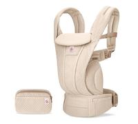Portabebés Ergobaby Omni Deluxe todo en uno para recién nacidos desde el nacimiento hasta los 20 kg, ergonómico portabebés de malla de 4 posiciones portabebés de espalda, Natural Beige