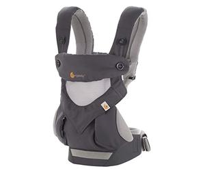 Ergobaby Portabebés 360 Cool Air Mesh Gris Carbón, Bolsa de transporte ergonómica 4en1 Sistema de transporte para bebés Portabebés hasta 20 kg