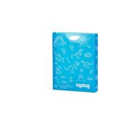 ergobag Carpeta DIN A4 con asa para más orden en la mochila, transparente y estable, dinosaurio azul